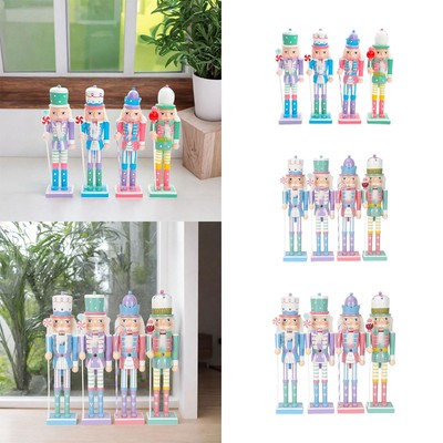 4 Stück Weihnachten Nussknacker Ornamente Puppe Deko Skulpturen Nussknacker