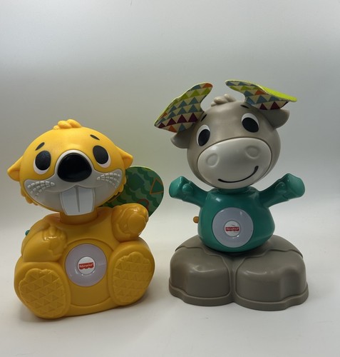 FISHER-PRICE LINKIMALS BOPPIN’ BEAVER & MUSICAL MOOSE~INTERACTIVE LEARNING TOY