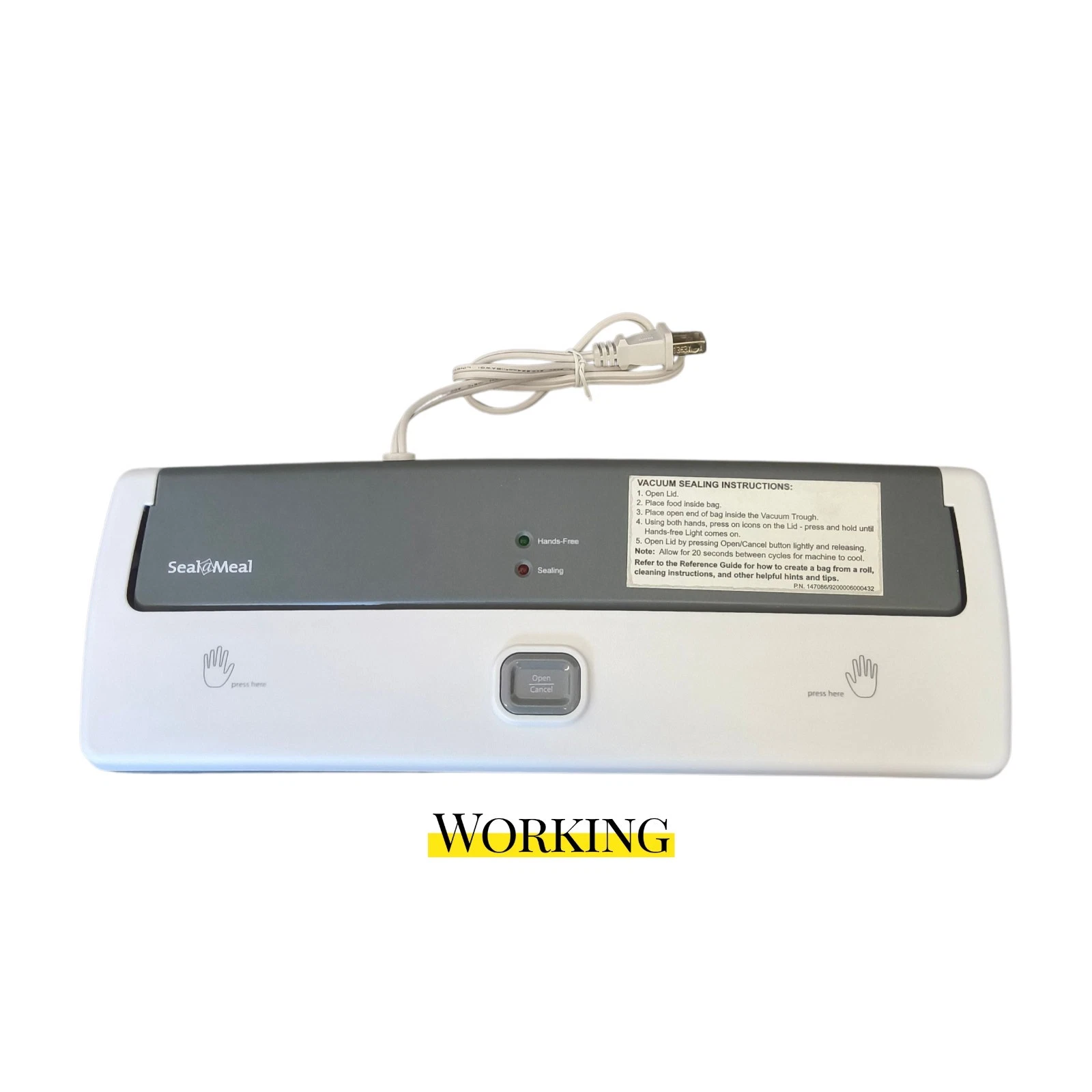 Seal-a-Meal - V100 - Vacuum Food Sealer - FSSMSL0160 - Tested Works