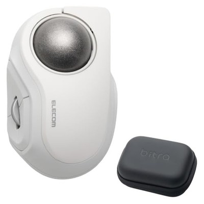 ELECOM bitra Trackball Mouse Bluetooth 2.4GHz Quiet 5 Button White Japan New