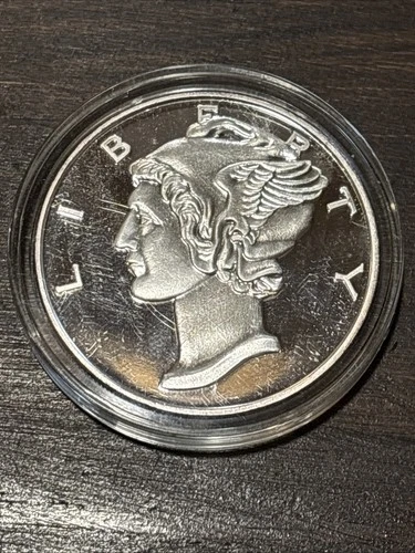 US Mercury Dime 2 Troy Oz .999 Fine Silver Round Coin
