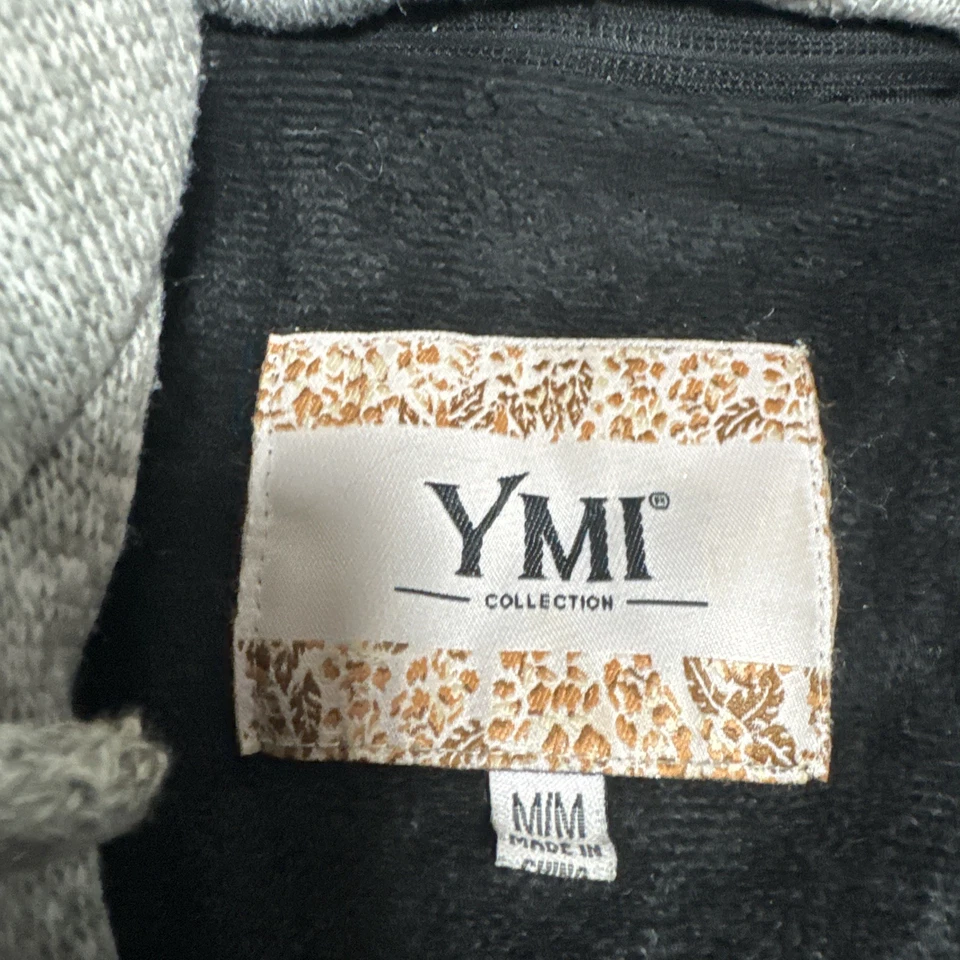 Chaqueta acolchada YMI para mujer talla mediana negra y gris aspecto de 2 capas Foto 2 de 4