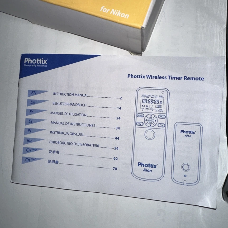 Phottix Aion Wireless Digital Timer and Remote OPEN BOX For Nikkon Long Exposure - Image 3 of 4