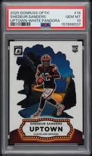 Shedeur Sanders 2025 Optic White Pandora Uptown Rookie RC PSA 10 Gem Mint #D /25