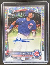 2025 Bowman Chrome Ronny Cruz Auto Speckle Refractor 1st Prospect #/299 Cubs