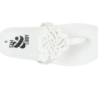 Sam & Libby White Sandals Women Alexandra Thong Sandal - Size 9