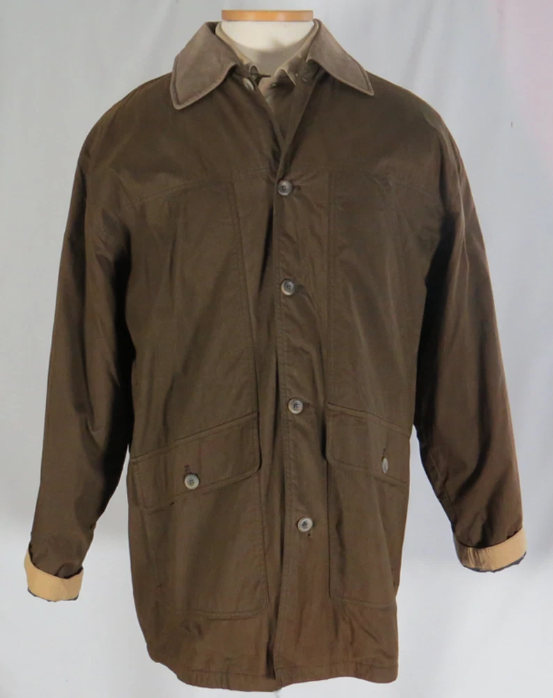 Cutter & Buck Brown Mid Length Button Front Jacket, Size XL Tall