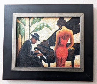 ''Enchanting Keys'' Painting Signed And Framed 11''x13''