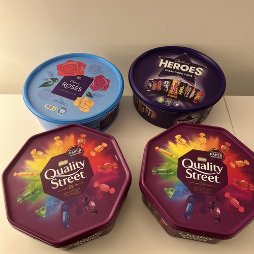 Bañeras de chocolate de plástico vacías Cadburys Rosas Quality Street - Usadas limpias buen estado - Imagen 3 de 4