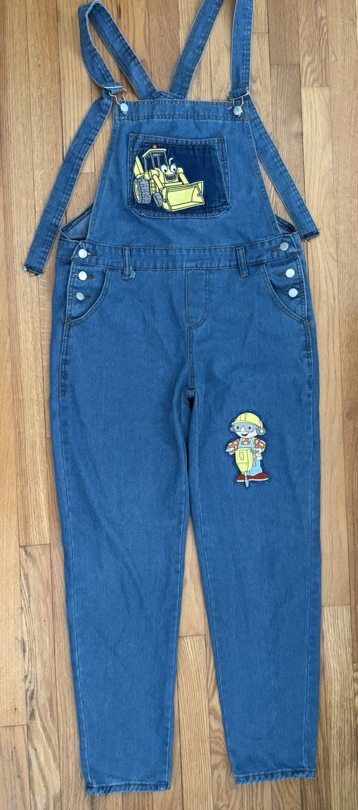 Bob The Builder Overalls Denim Bibs Adult Women Size Large 90s 2000s