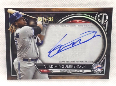 Vladimir Guerrero Jr 2020 Topps Tribute AUTO #/199 Hard Signed on Card Blue Jays