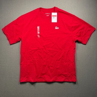 Nike Air Jordan Shirt Mens L Red Sneaker Patch Basketball HJ2326 687
