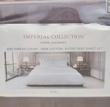 Extra Deep Pocket 4 PCs Sheet Set 400 Thread 100 Cotton Gray Stripe by Imperial