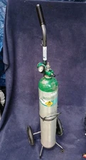 Oxygen Size E, M24, Cylinder ( Empty) Tank 24cf 25.4". With regulator & Cart