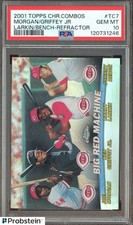 2001 Topps Chrome Combos Refractor Bench Griffey Jr Morgan Larkin PSA 10