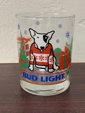 1987 Spuds Makenzie Bud Light Christmas Glass Anheiser Busch EUC 4” Tall