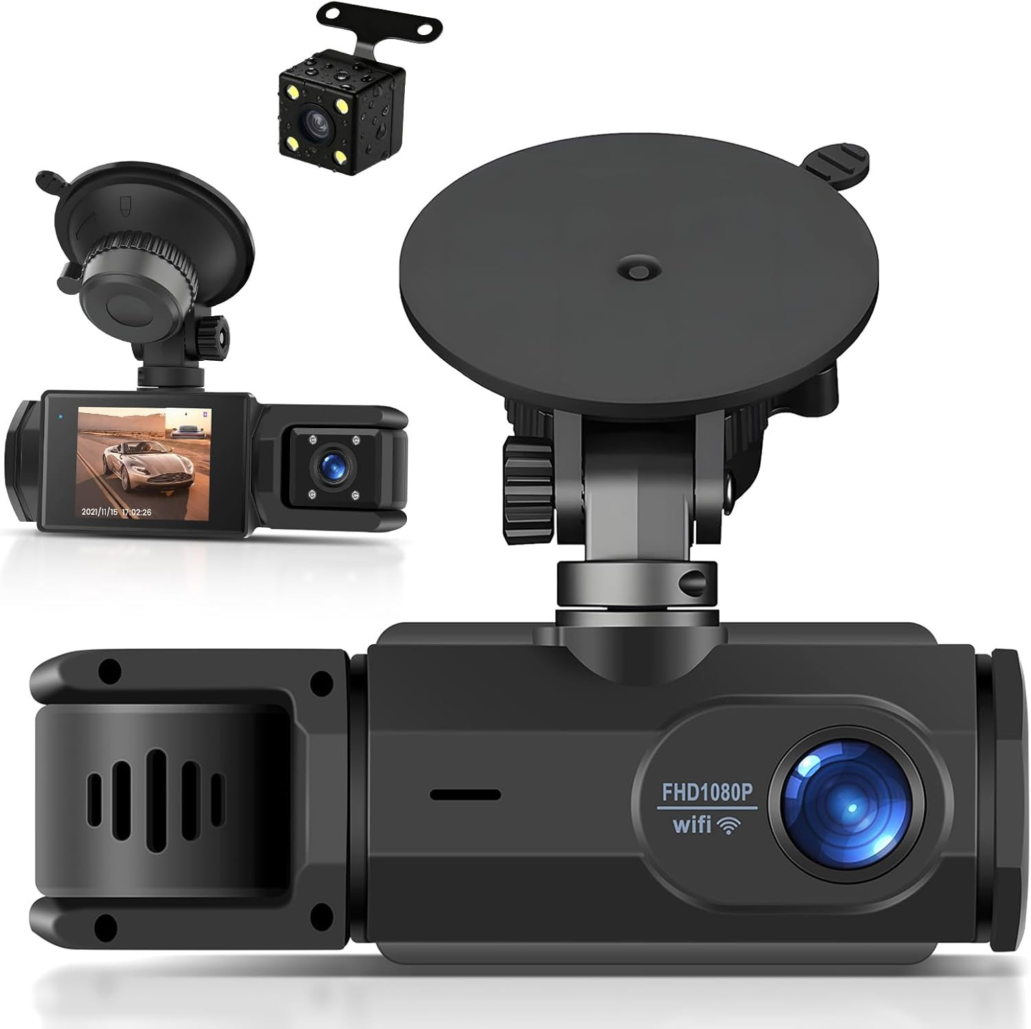 Dash cam Wi-Fi contre les litiges d'assurance avec caméra de recul HD