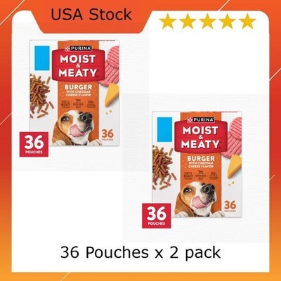 Purina Moist & Meaty Dry Dog Food, Soft Beef Burger with Cheddar Cheese, 6 oz