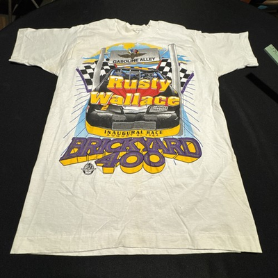 #ad 1994 Vintage Rusty Wallace Brickyard 400 NASCAR Racing Graphic T shirt $14.99