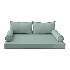 COVER ONLY-Style2 Daybed Mattress Bolster Pillow Covers Contrast Trim Twin AD002