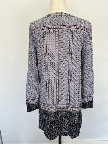 Tigerlily Dress Women 10 Blue Navy Kaftan Paisley Long Sleeves Shift RRP $179 - Picture 6 of 10