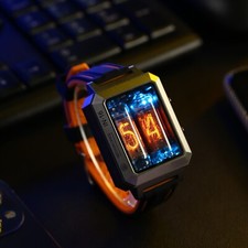 New NEONWORKS Watch IN-16 Nixie Tube Watch Counts Time  Second Wireless Charge
