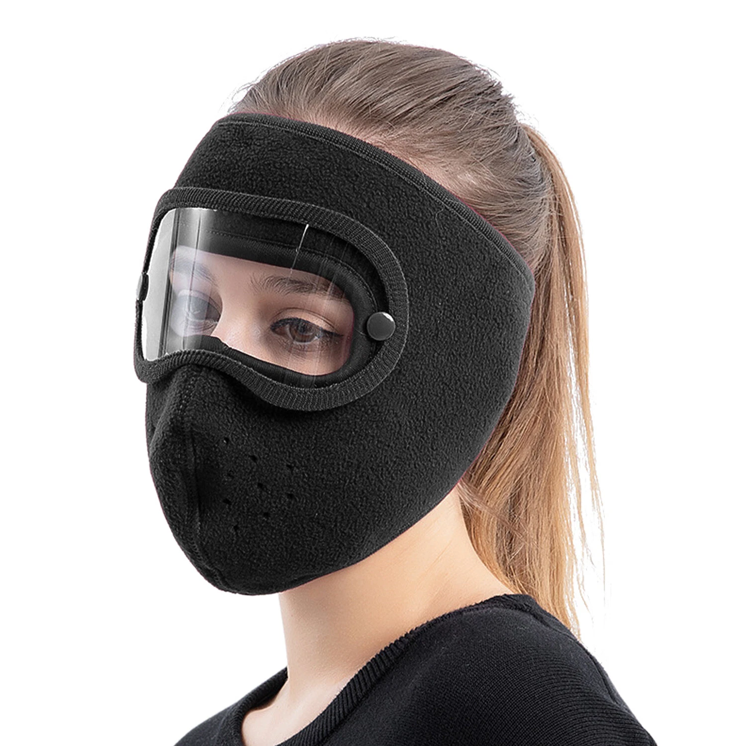 Fleece Warm Winter Balaclava Face Mask With Anti-Fog Goggles Windproof Skull Cap - Picture 5 of 68