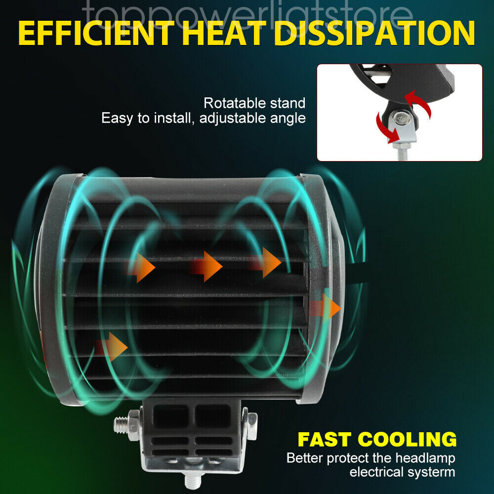 2PCS 4'' Spreader LED Lights Pods Spot Lights Marine Deck Mask Lights Boat 12V