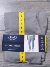 Chaps Jogger Mens Small Gray Drawstring Pants Coastland Wash Flex Twill Bottoms