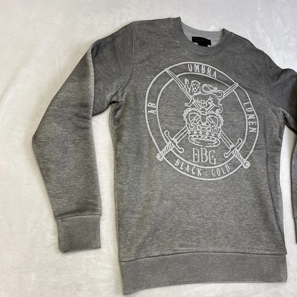 Sudadera Diesel Negra Dorada Gráfica Cuello Redondo Para Hombre’s M Gris Encerado Logo Pullover Foto 2 de 4