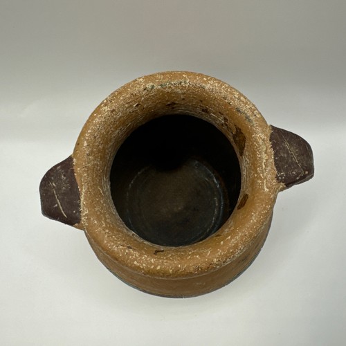 Rustic Terracotta clay Jug Vase Flower Pot Mexican Pottery Engraved Aztec - Picture 4 of 9