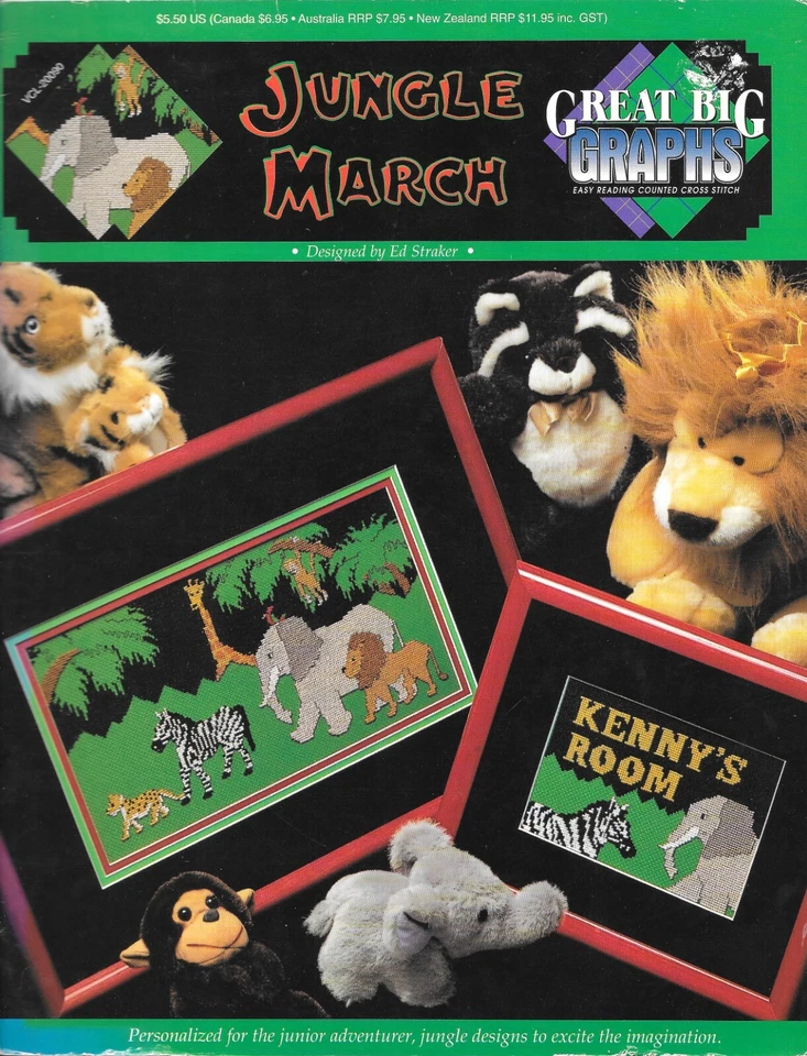 Lot of 2 Cross Stitch Leaflets Endangered Young'uns Gloria & Pat Safari Jungle - Image 2 of 4