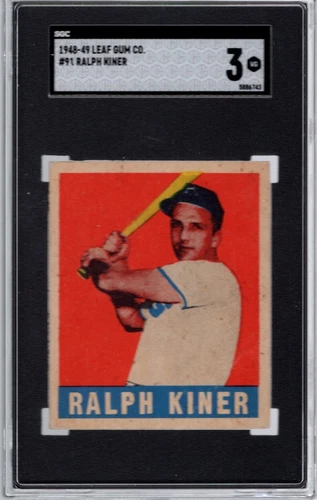 1948 LEAF #91 RALPH KINER (RC-HOF) SGC 3 VG Pittsburgh PIRATES TOUGH! CENTERED