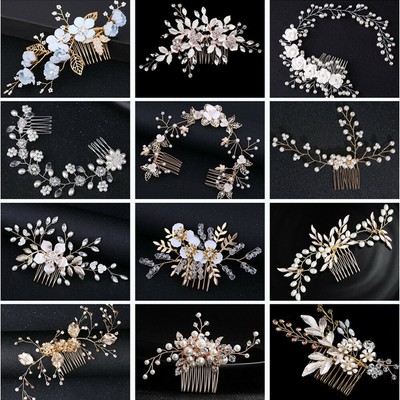 18 Style Hair Comb Flower Crystal Bridal Headpieces Headdress Hair