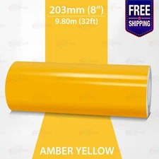 AMBER YELLOW 8" PIN STRIPE Car Model Motorcycle Decal TAPE Vinyl Sticker 203mm