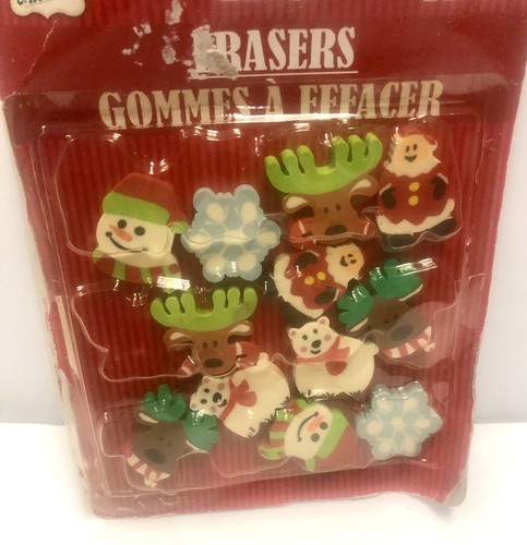 Sellados NUEVOS Gomas de Borrar Navidad 12 Surtidos Greenbrier Vintage NOS 80s 90s Leer - Imagen 2 de 7