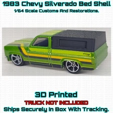 Bed Shell Topper 3D Printed For 1/64 Scale Hot Wheels 1983 Chevy Silverado