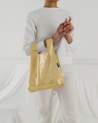 BAGGU BABY metallic gold wiederverwendbare Einkaufstasche limitiert JAPAN