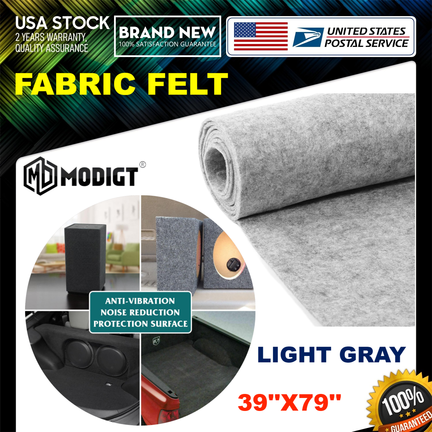 Light-gray Non-woven Fabric Carpet Automotive Floor Interior carpets Universal
