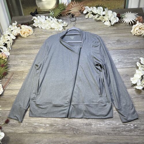 Eddie Bauer Sweatshirt Größe 2XL (XXL) Damen grau Stretch aktiv frei trockene Jacke