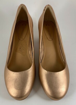 Corso Como Rose Gold Gwynn Block Heel Pump Size 7 M