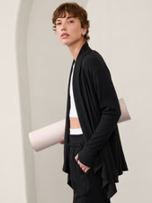 ATHLETA Pranayama Restore Rib Wrap  Black Medium 415557 NEW