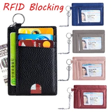 Men & Women Slim Minimalist Wallet Front Pocket RFID Blocking Credit Card Holder