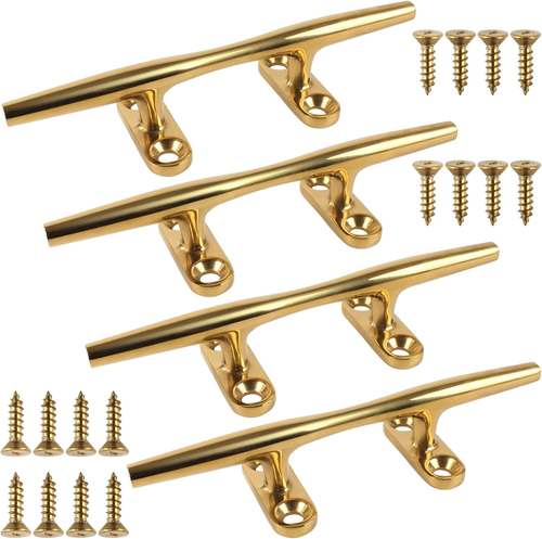 VEITHI 6 316 Stainless Steel Boat Cleat 4-Pack With Screws - Open