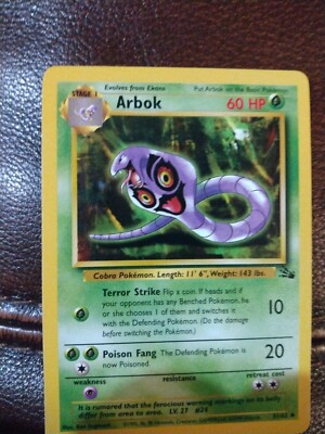 Fossil Set 1st Edition Arbok 31/62 Pokemon Card Fast Shipping | eBay