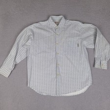 Vintage Guess Jeans Shirt Mens Medium White Blue Button Down USA Made