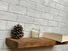 Rustic Floating Wall Alcove Shelf Mantle, Reclaimed Wood, Burnt wood, Handmade