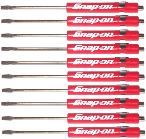 TEN SNAP ON Destornillador de Bolsillo Punta Plana Destornilladores ROJO Magnético 10 PACK NUEVO - Imagen 2 de 12
