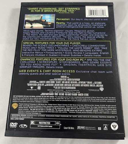 The Matrix DVD Widescreen Special Ed Snap case Keanu Reeves Laurence Fishburne - Foto 2 di 5