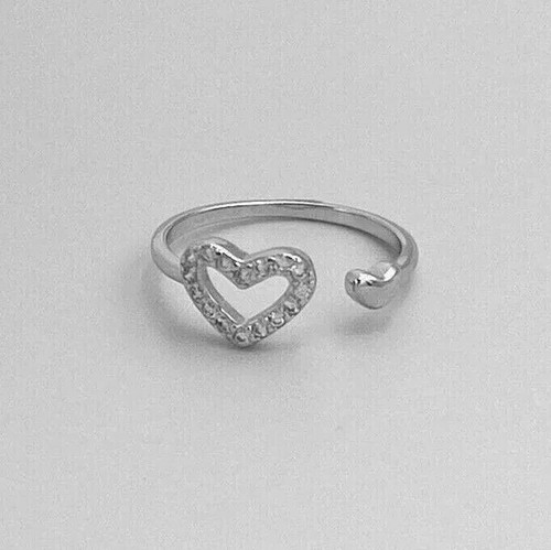 Women's Gifted Adjustable Toe Ring Round Simulated Diamond 925 Sterling Silver - Picture 3 of 6